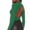 Clothes Lovers and Friends | Relena Feather Open Back Top Green