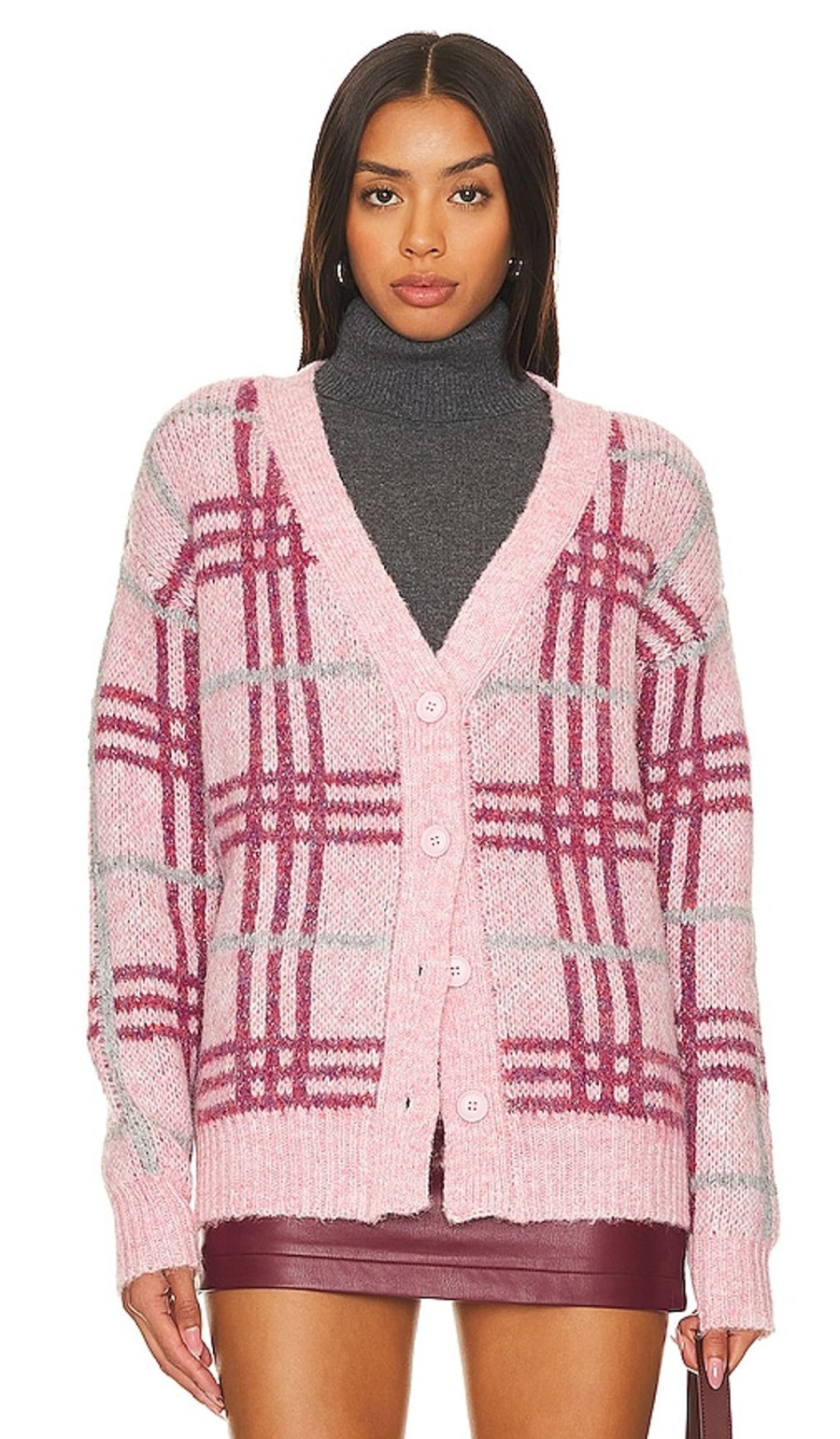 Clothes Lovers and Friends | Damia Plaid Cardigan Pink Plaid