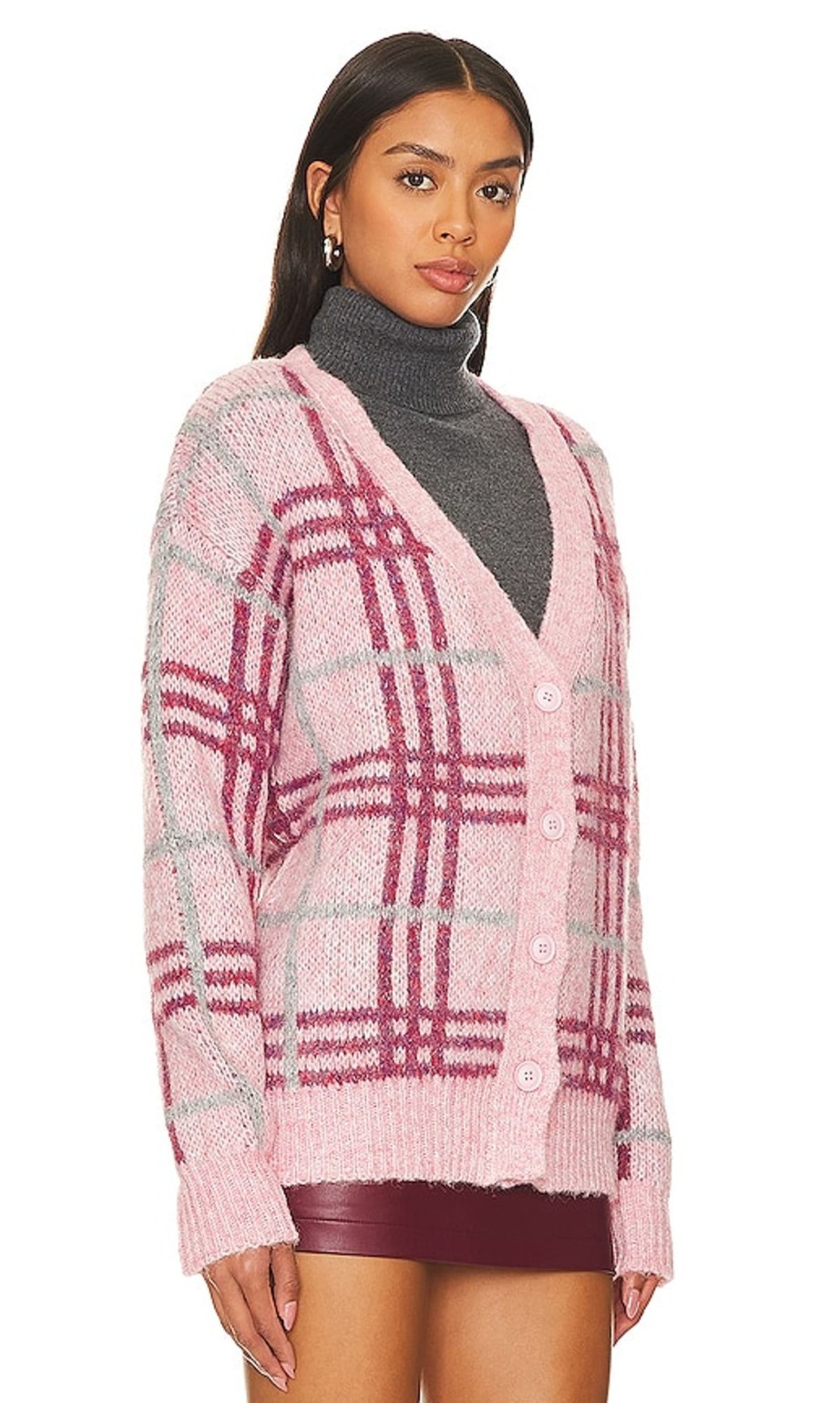 Clothes Lovers and Friends | Damia Plaid Cardigan Pink Plaid