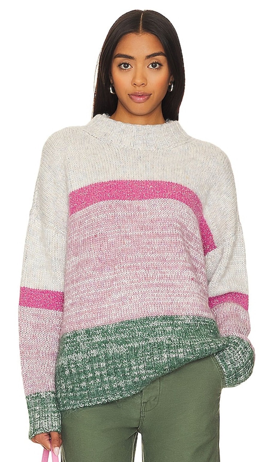 Clothes Lovers and Friends | Jaden Colorblock Sweater Pink & Green Multi