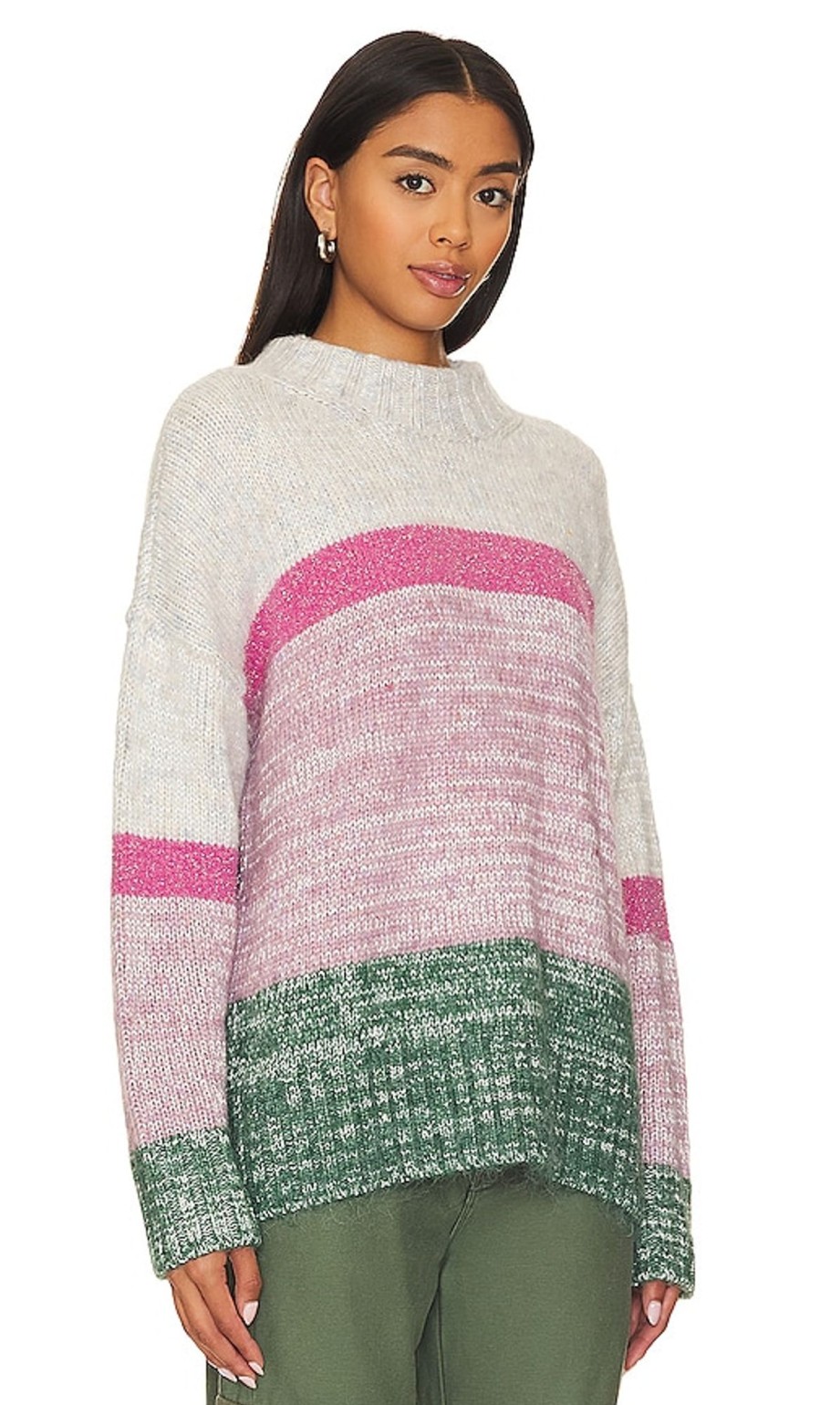 Clothes Lovers and Friends | Jaden Colorblock Sweater Pink & Green Multi