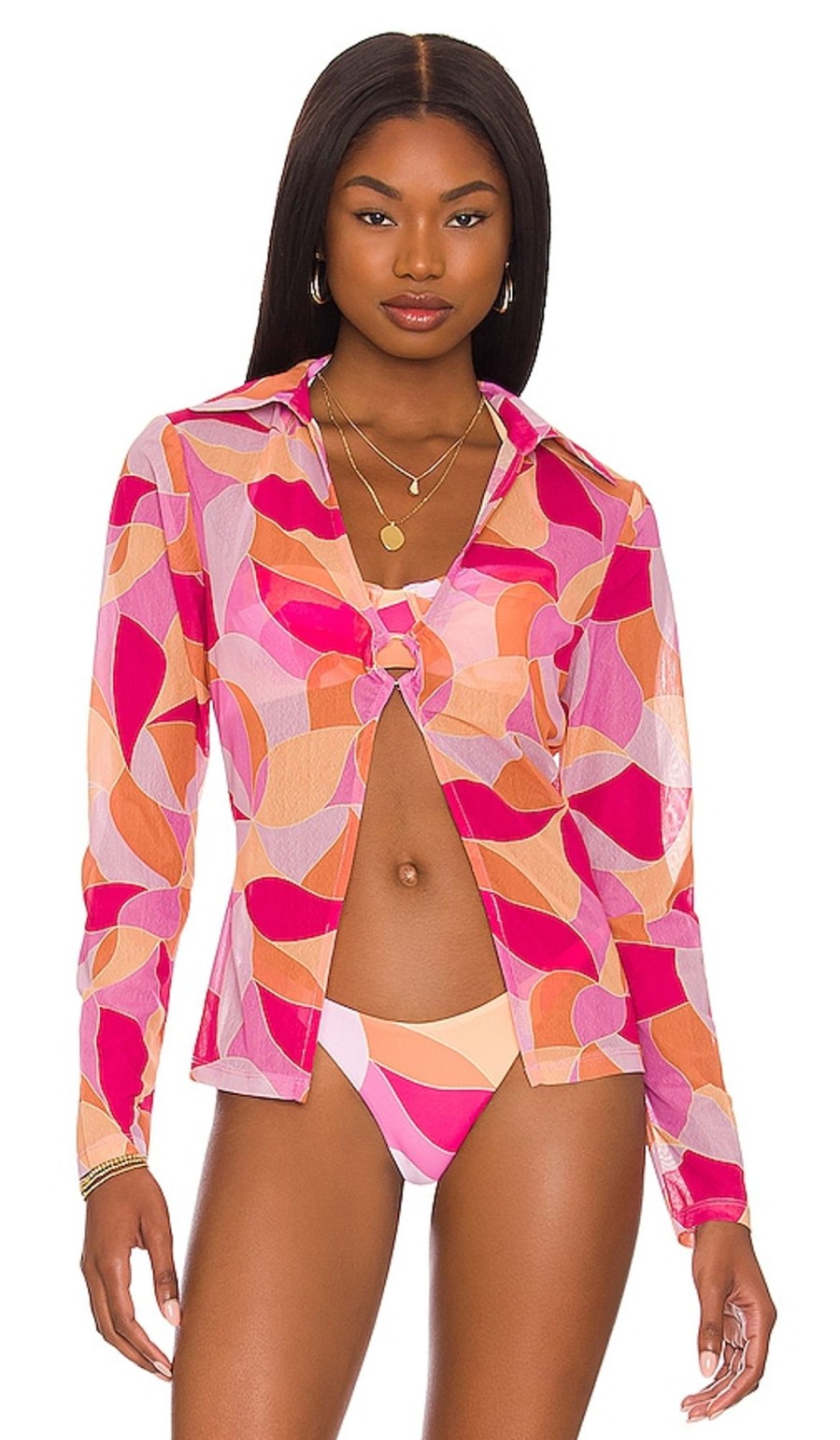Clothes Lovers and Friends | Feelin Groovy Shirt Fuschia Geo